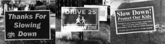 Anti-speeding signs