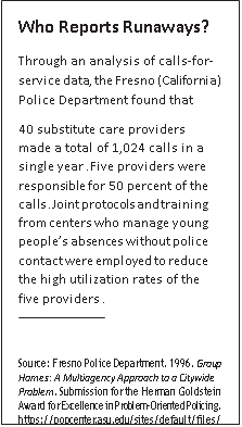 Who reports runaways text box